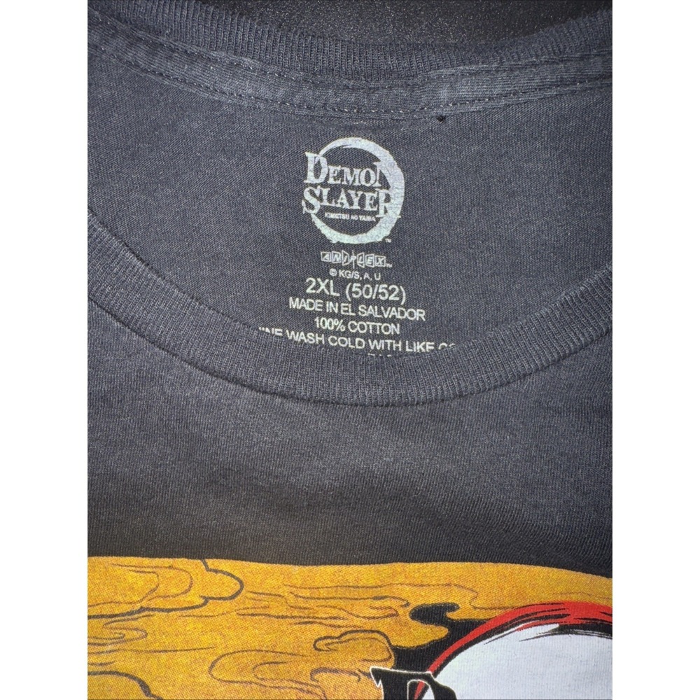 Demon Slayer T-Shirt 2XL Black Anime Kimetsu No Yaiba Graphic Tee Aniplex Men's - Picture 14 of 14